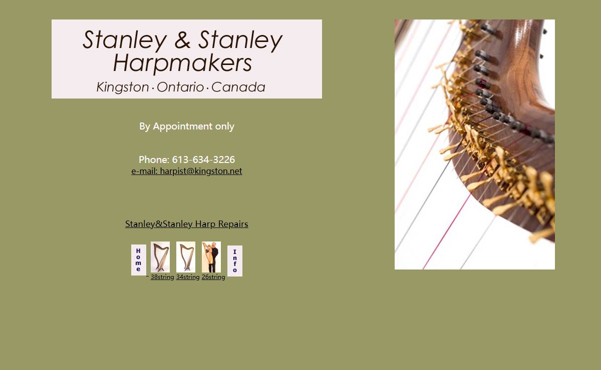 Harp Makers and Harp Manufacturers Stanley and Stanley of Kingston - harpmaker of Celtic harps, harp-makers of Folk, Harp Builders of Lever Harps