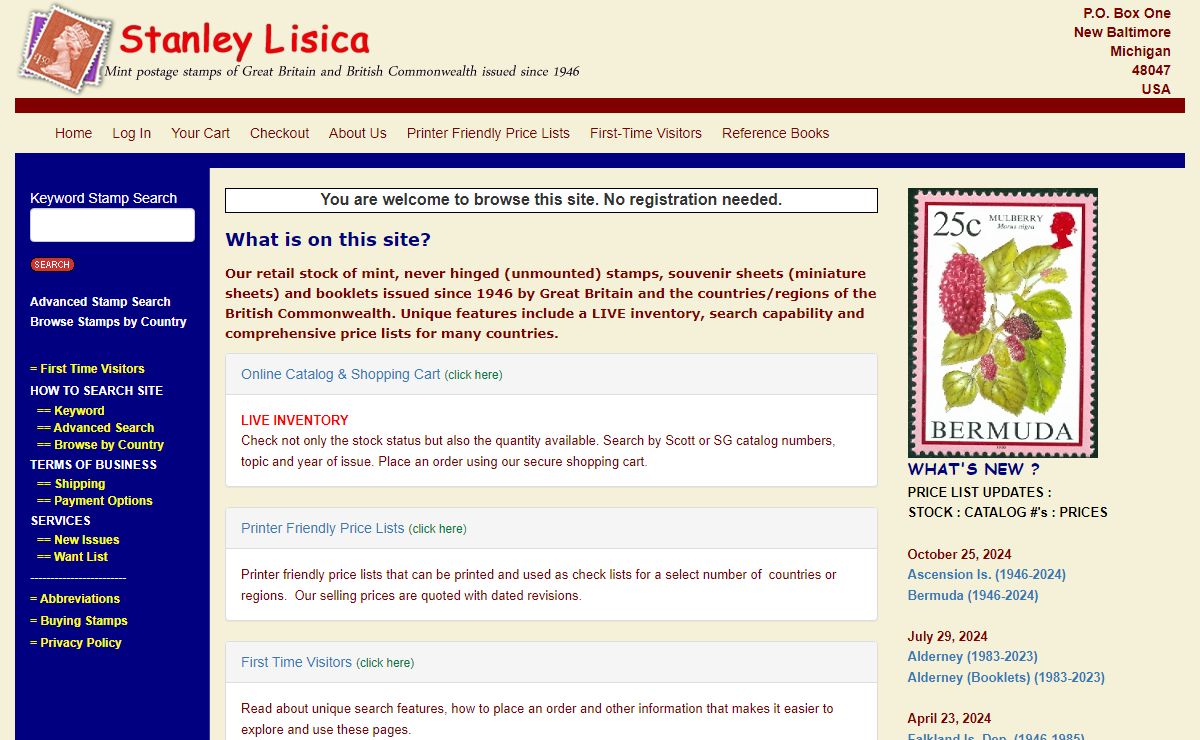 Stanley Lisica LLC -- Mint postage stamps of Great Britain and the British Commonwealth