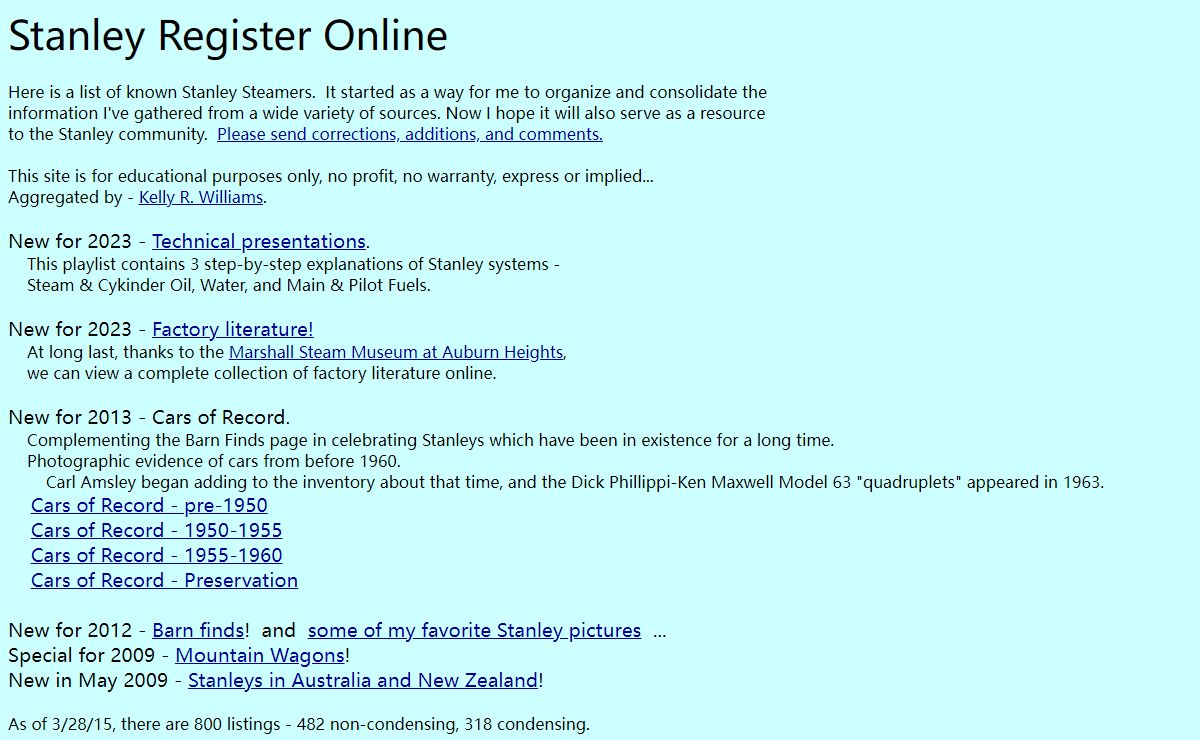Stanley Register Online