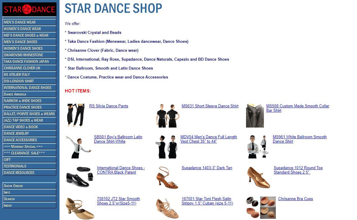 Star Dance Shop - ballroom dance shoes, dancewear, dance accessory, dance video