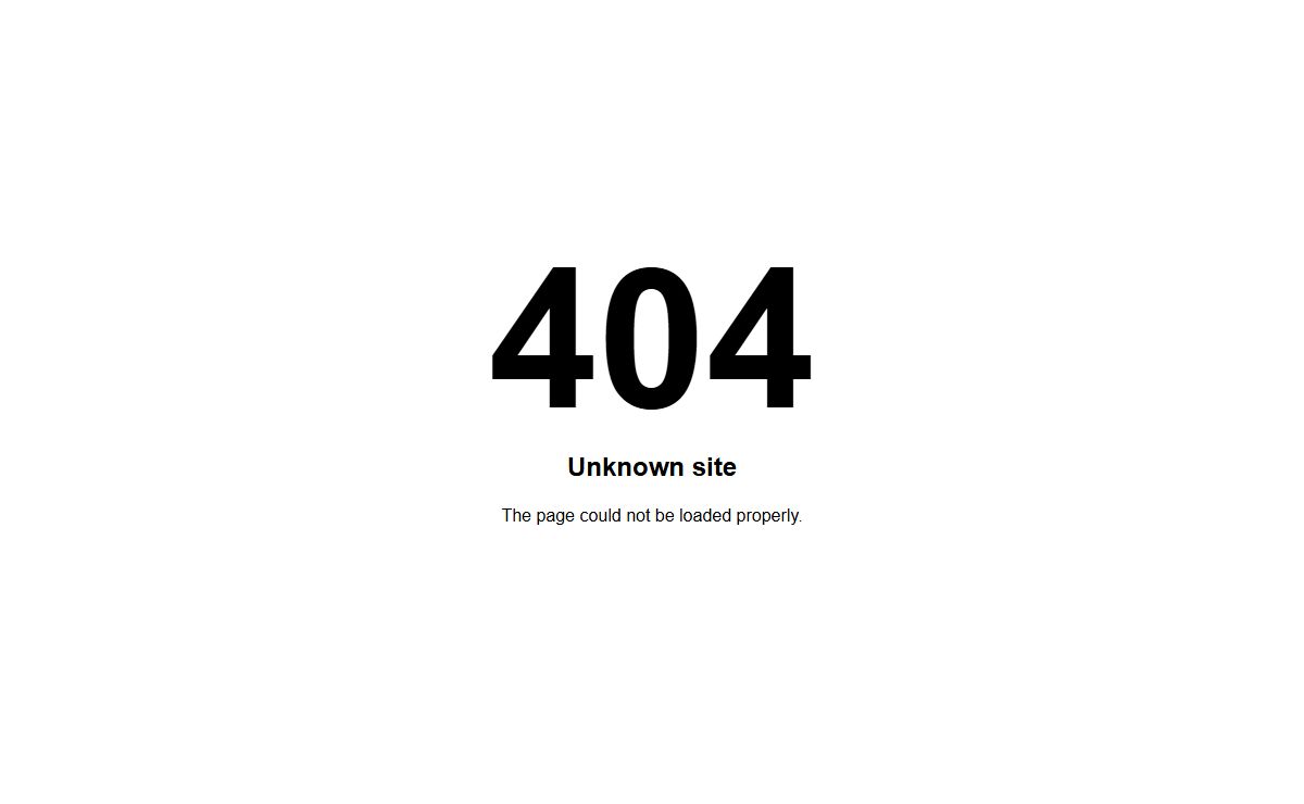 404 - Unknown site