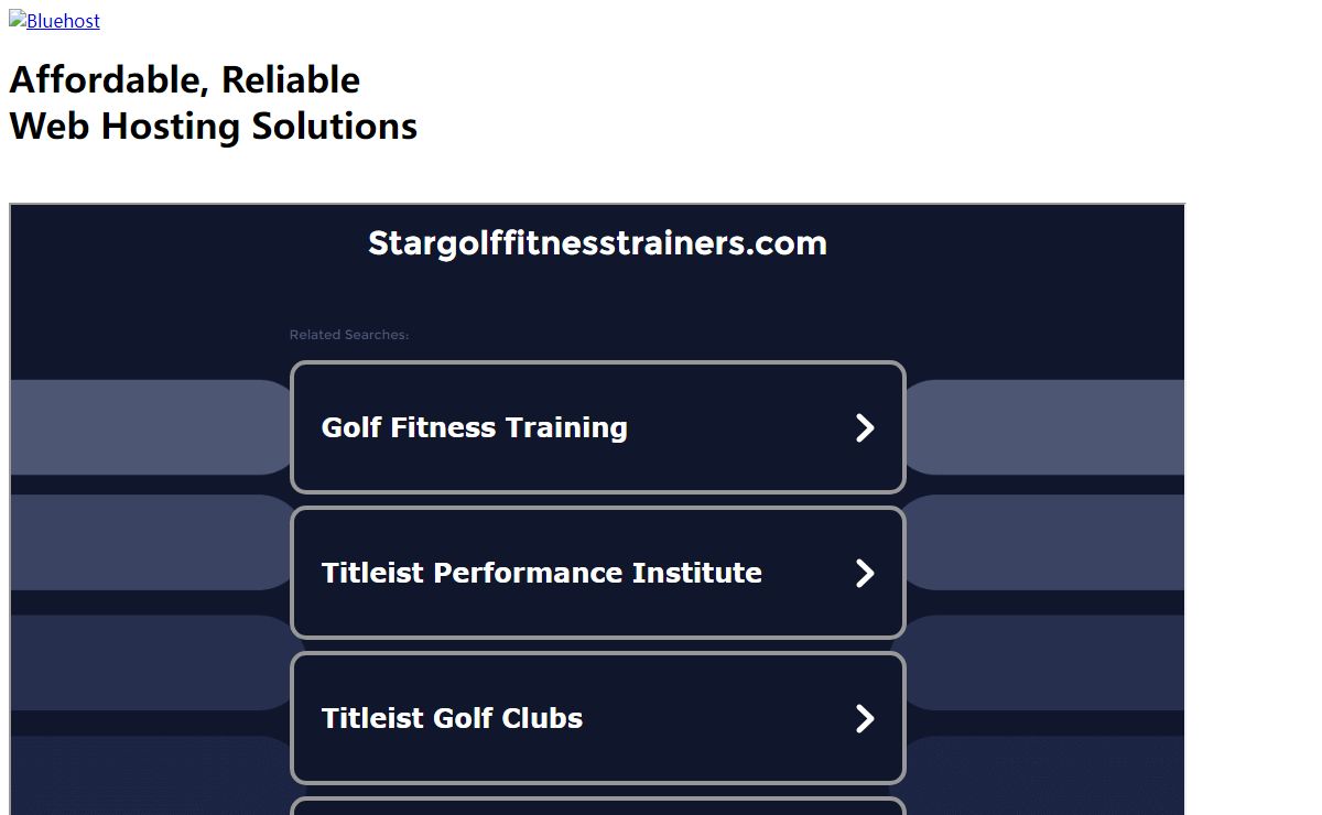 Welcome stargolffitnesstrainers.com - BlueHost.com