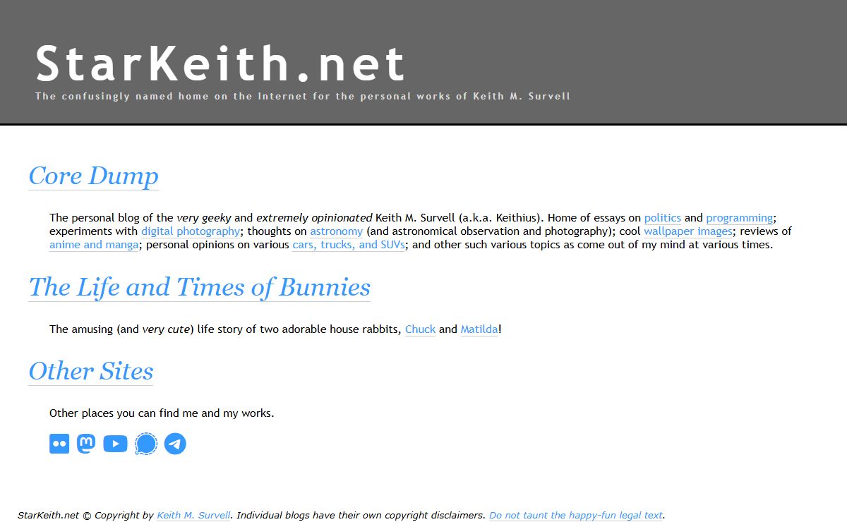 Welcome to StarKeith.net
