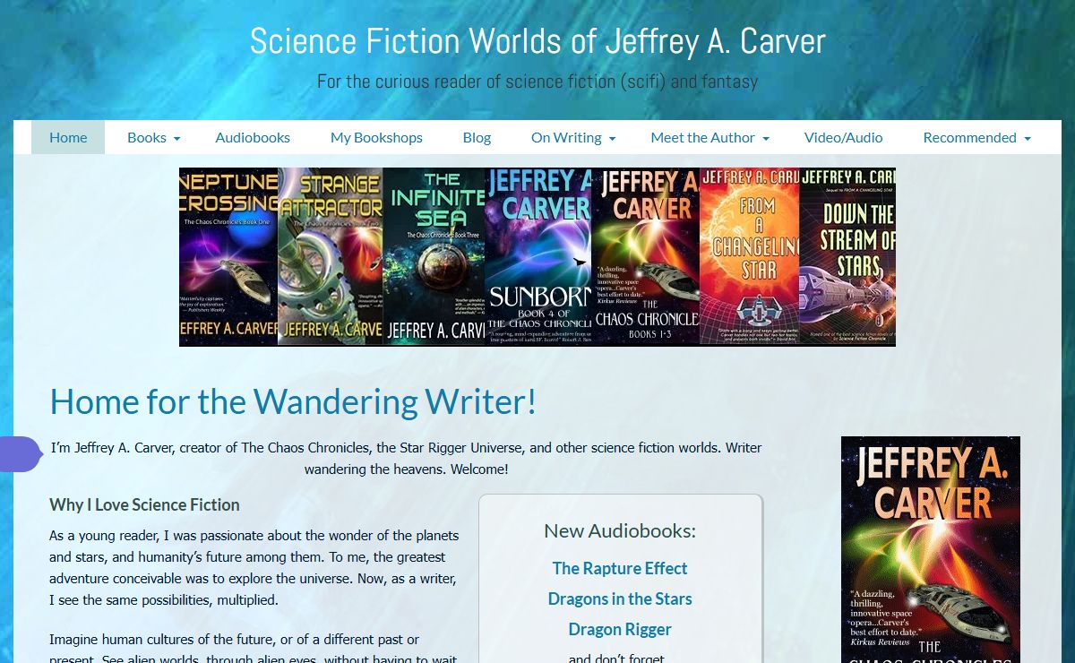 Science Fiction Worlds of Jeffrey A. Carver – For the curious reader of science fiction (scifi) and fantasy