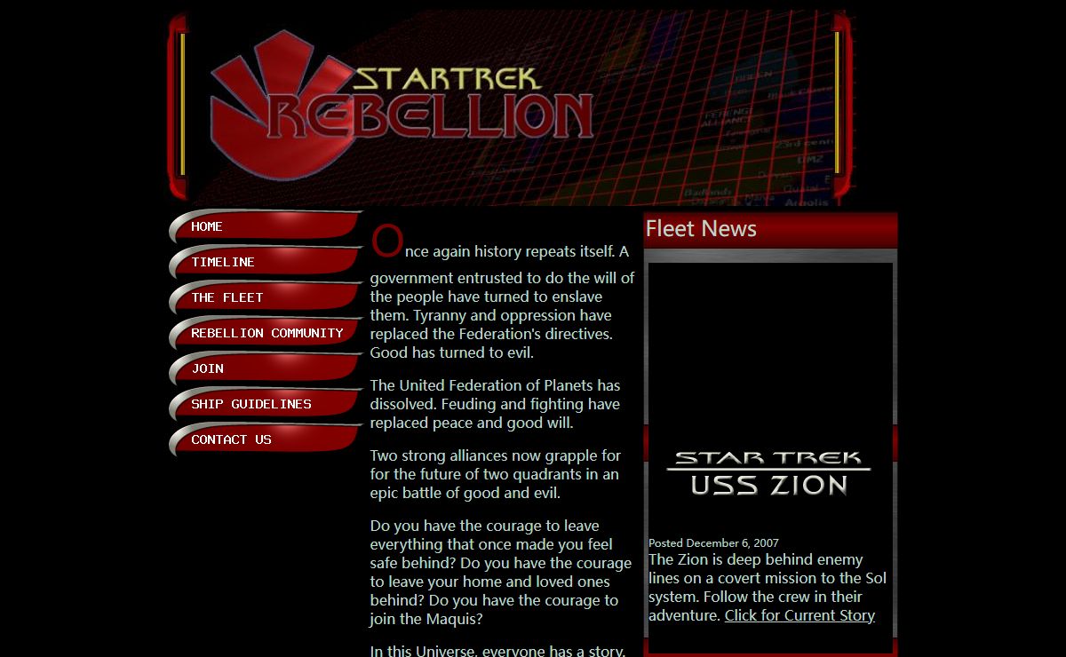 Star Trek: Rebellion - PBEM SIM site Role Playing in an Alternate Trek Universe