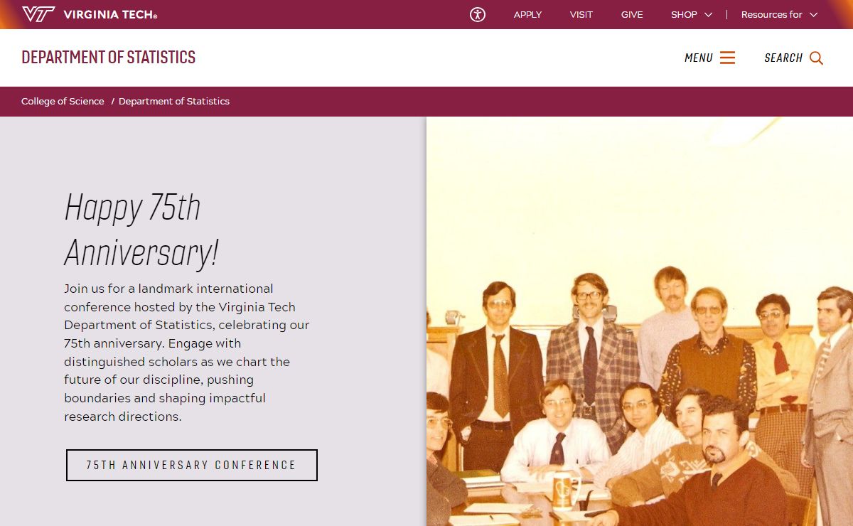 Home | Department of Statistics | Virginia Tech