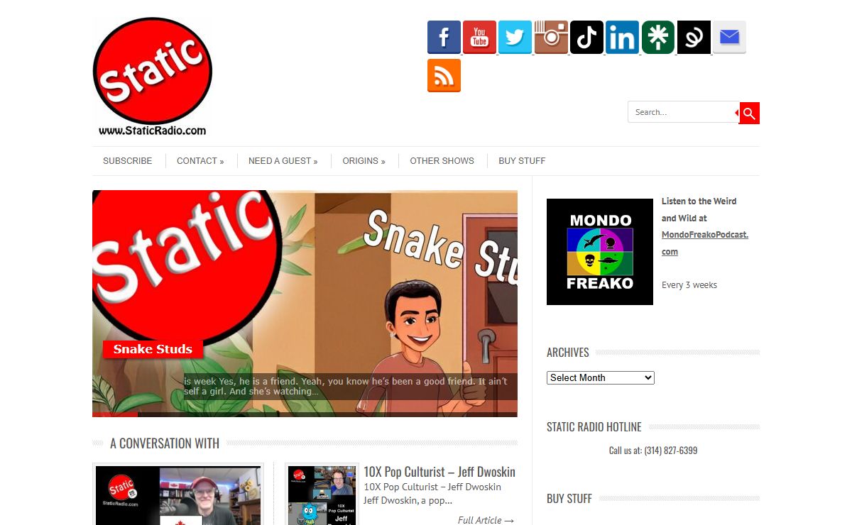 Static Radio | The strange and humorous happenings in the lives of two US Midwesterners.