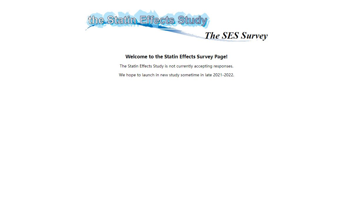 Welcome to the Statin Effects Study Survey