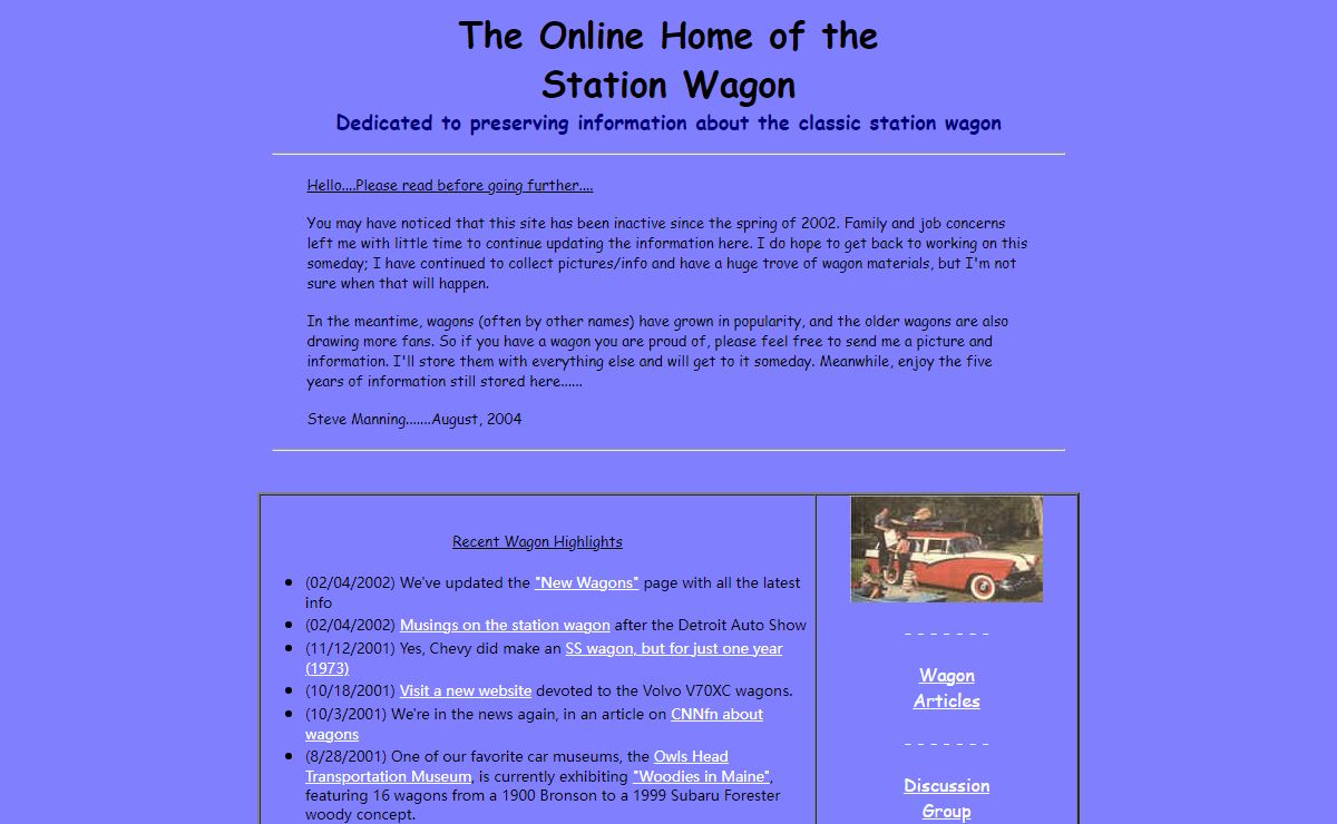 Stationwagon.com - the online home of the Station Wagon (home page)