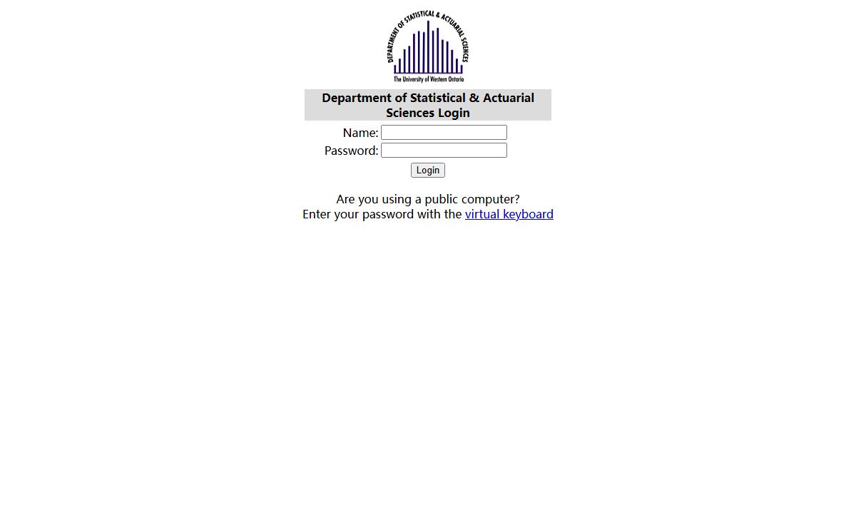 Department of Statistical & Actuarial Sciences - Login