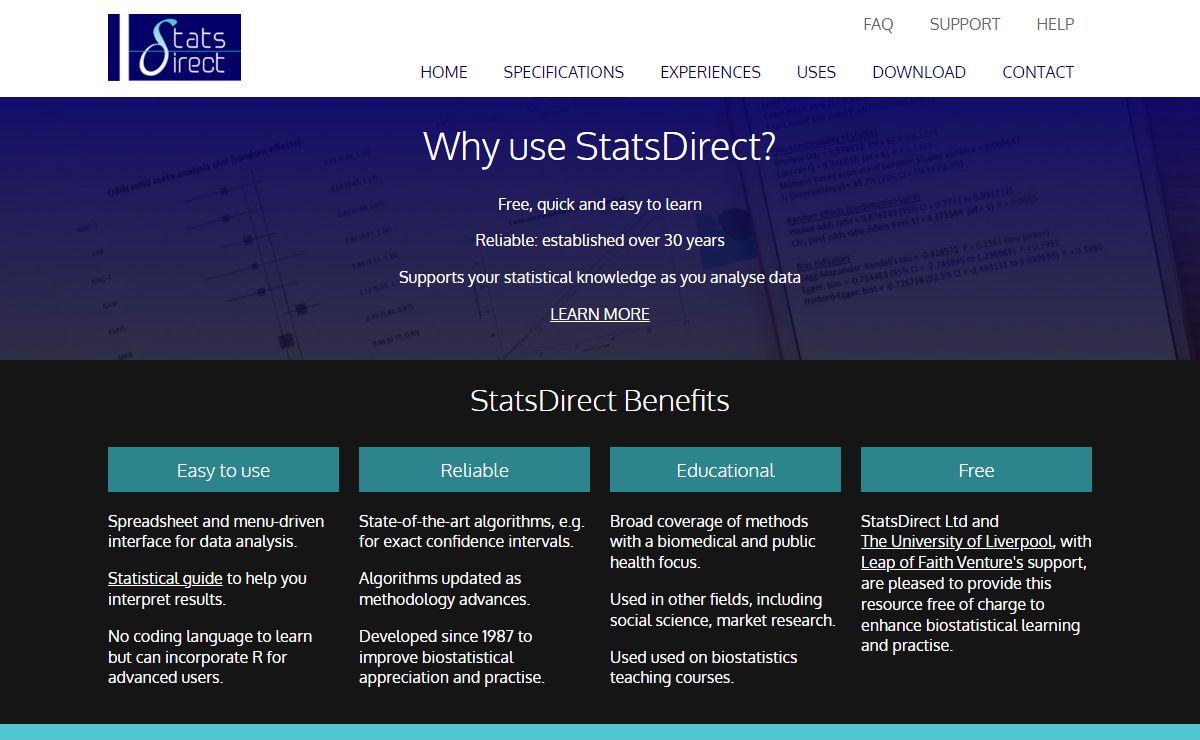 StatsDirect Statistal Analysis Software