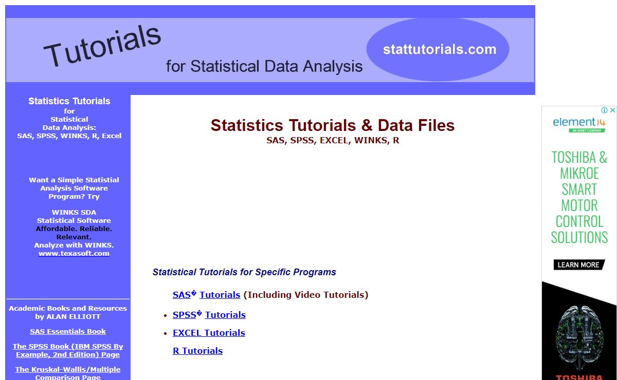 Statistics Tutorials for SAS, SPSS, WINKS, Excel