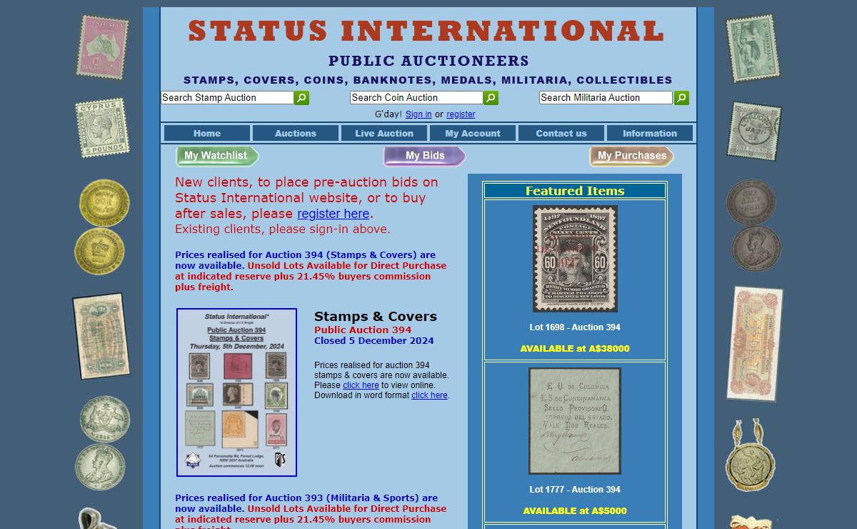 Status International Auctions