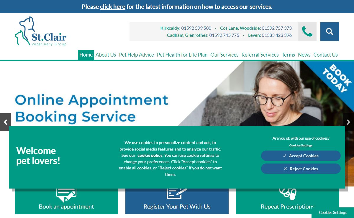 St Clair Veterinary Group – animal hospital in Kirkcaldy, Fife