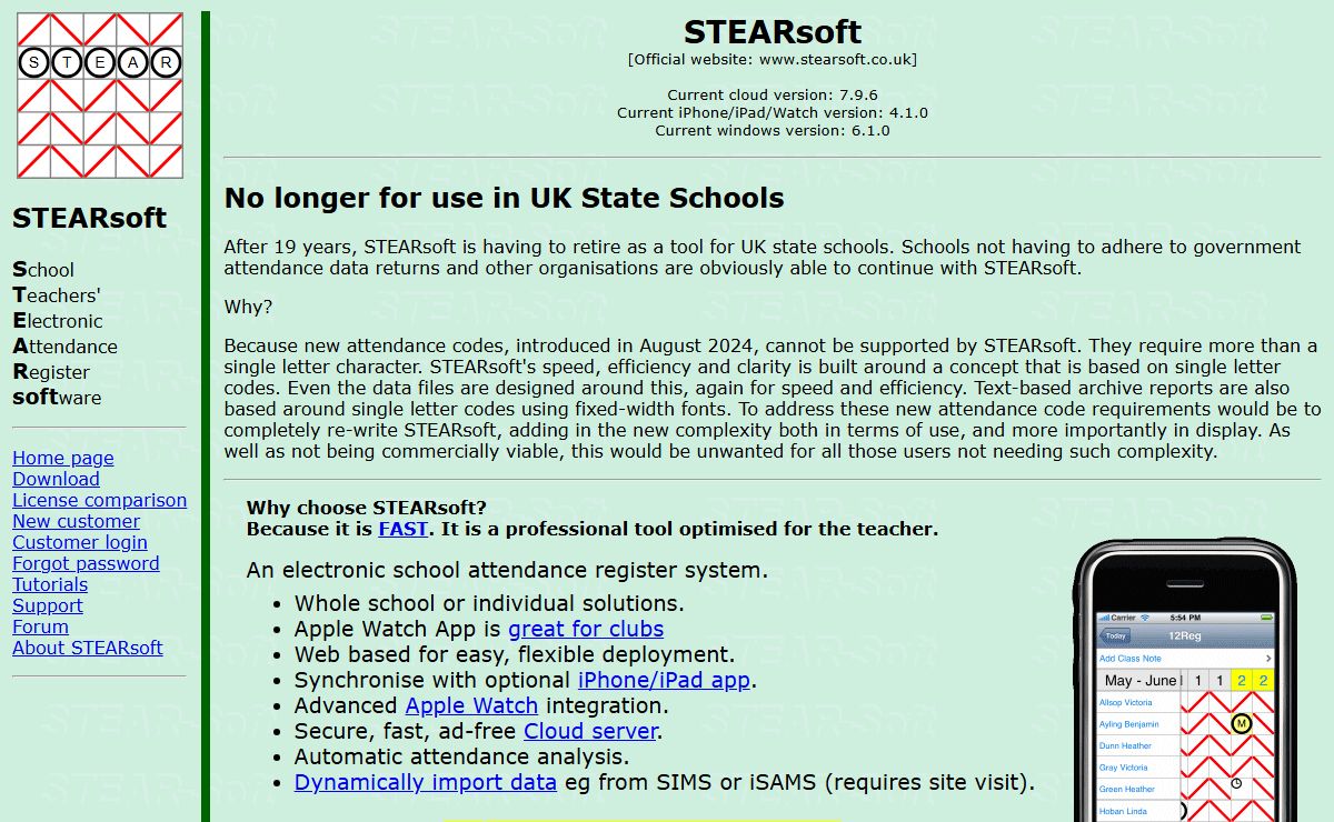 STEARsoft: (School Teacher's Electronic Attendance Register Software)