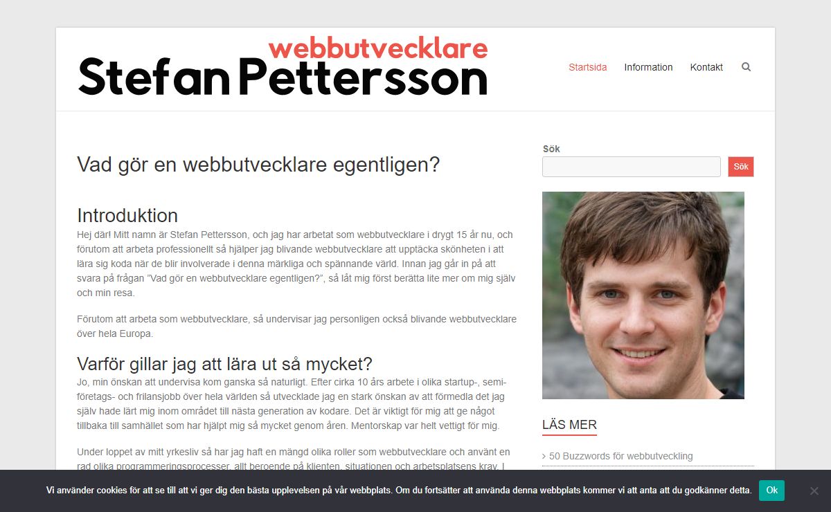 Webbutvecklare Stefan Pettersson