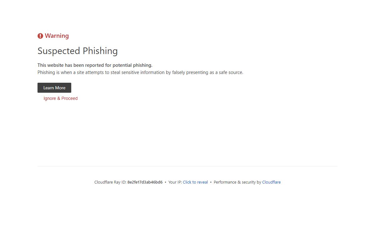 Suspected phishing site | Cloudflare