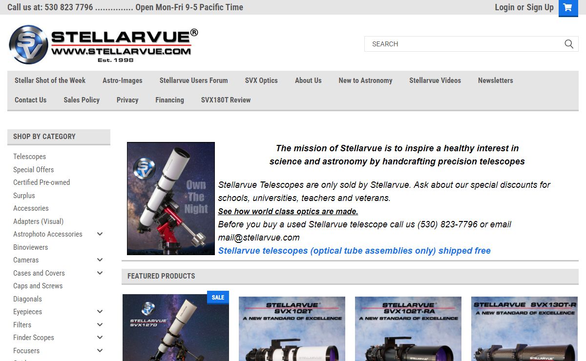 Stellarvue | Stellarvue Telescopes - Telescope Accessories