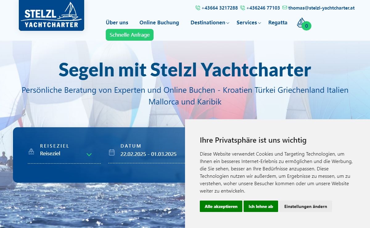 Stelzl Yachtcharter - Mittelmeer, Karibik & Seychellen besegeln