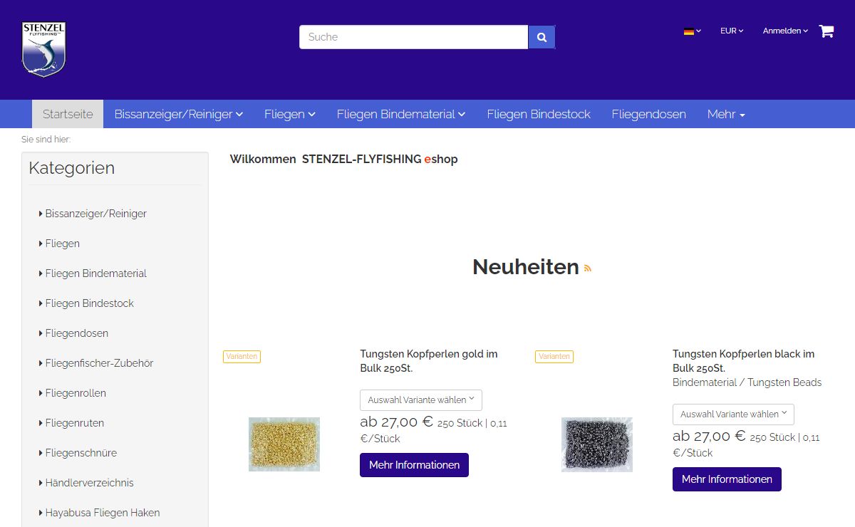 Stenzel Fly Fishing Shop | Fliegenfischen Online Shop | Versand für Fliegenfischer
