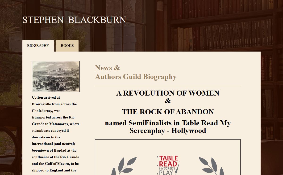 Stephen Blackburn - News & Authors Guild Biography