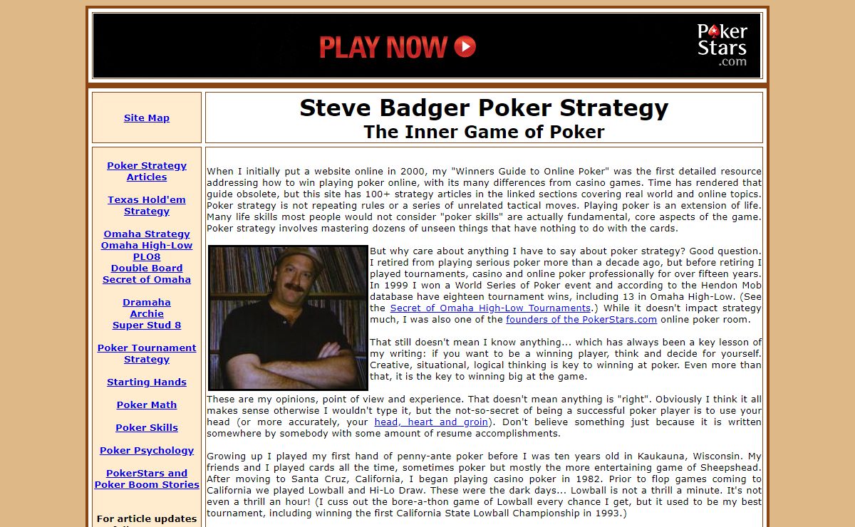 Steve Badger Poker Strategy - Play Winning Poker