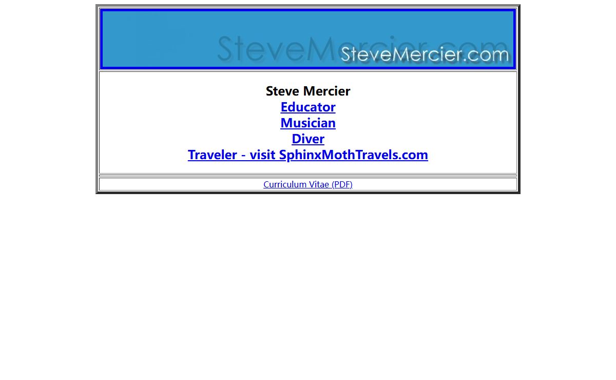 Steve Mercier - Educator, Musician, Diver