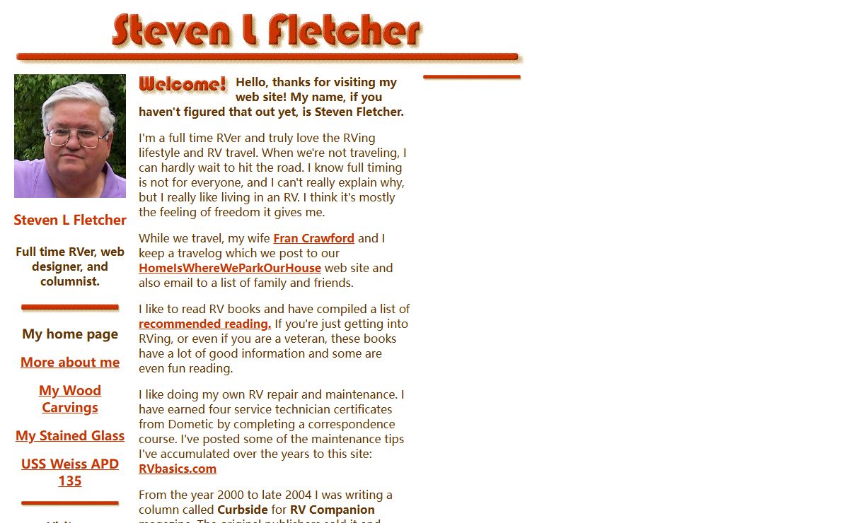 Steven L Fletcher full time RVer and columnist