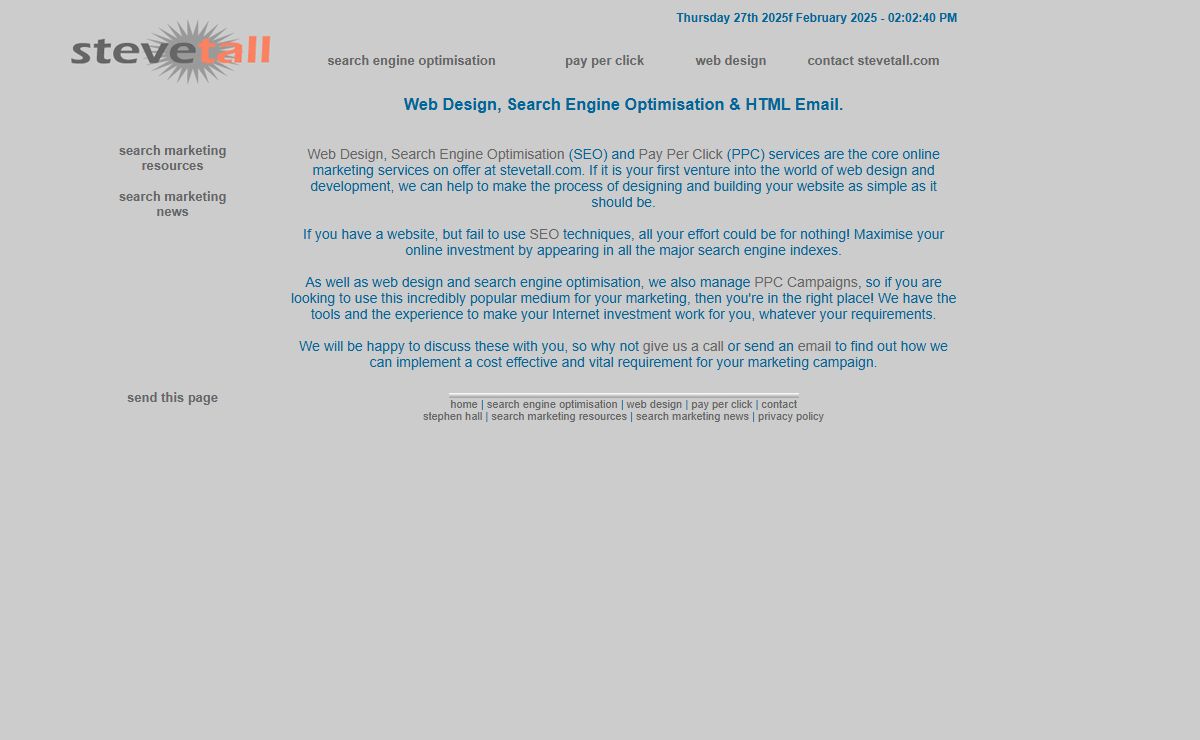 Search Engine Optimisation (SEO), PPC & Web Design - stevetall.com