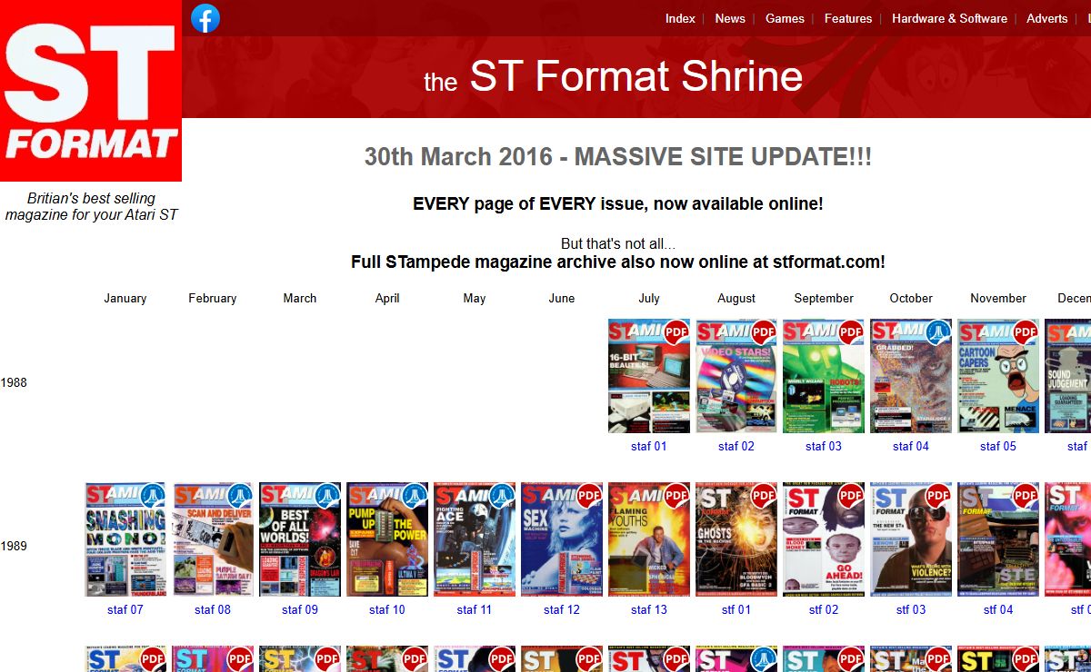 The ST Format Shrine - Issue Index