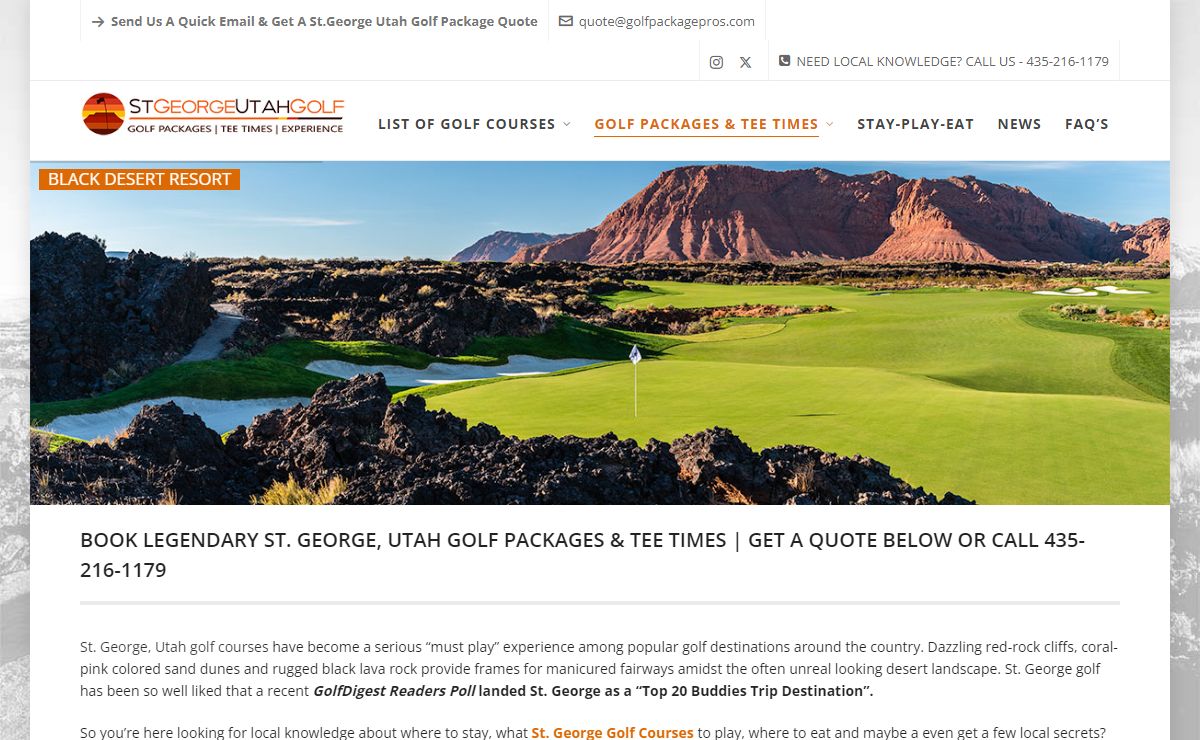 StGeorgeUtahGolf.com – Book St. George Golf Packages & Tee Times