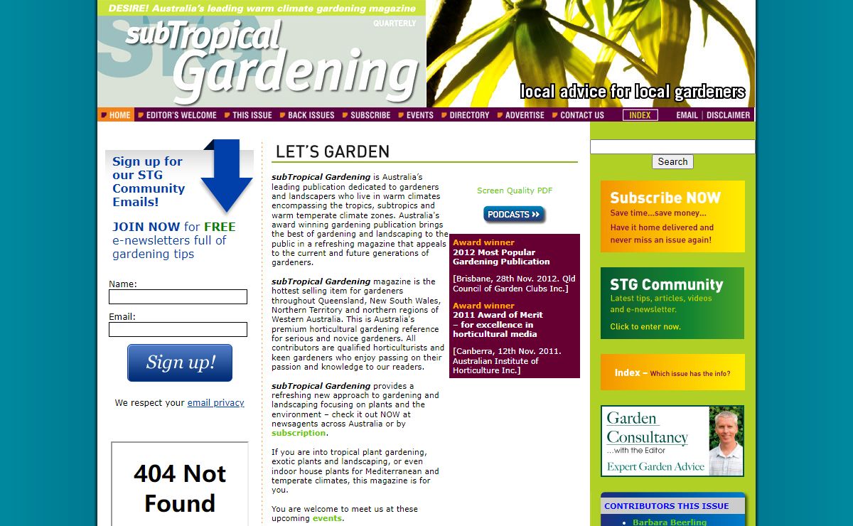 subTropical Gardening: magazine for the tropics, subtropical and warm climates, the australian gardening magazine