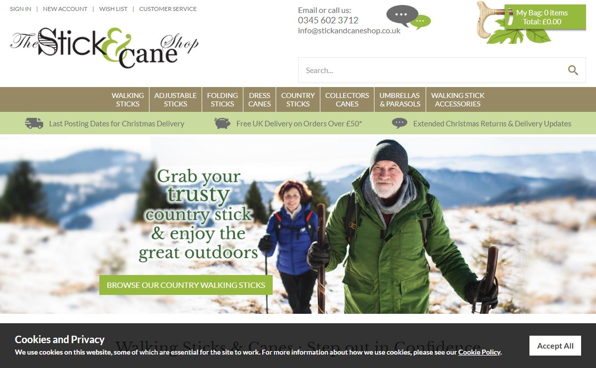 Walking Sticks & Walking Canes UK Store | Stick & Cane Shop