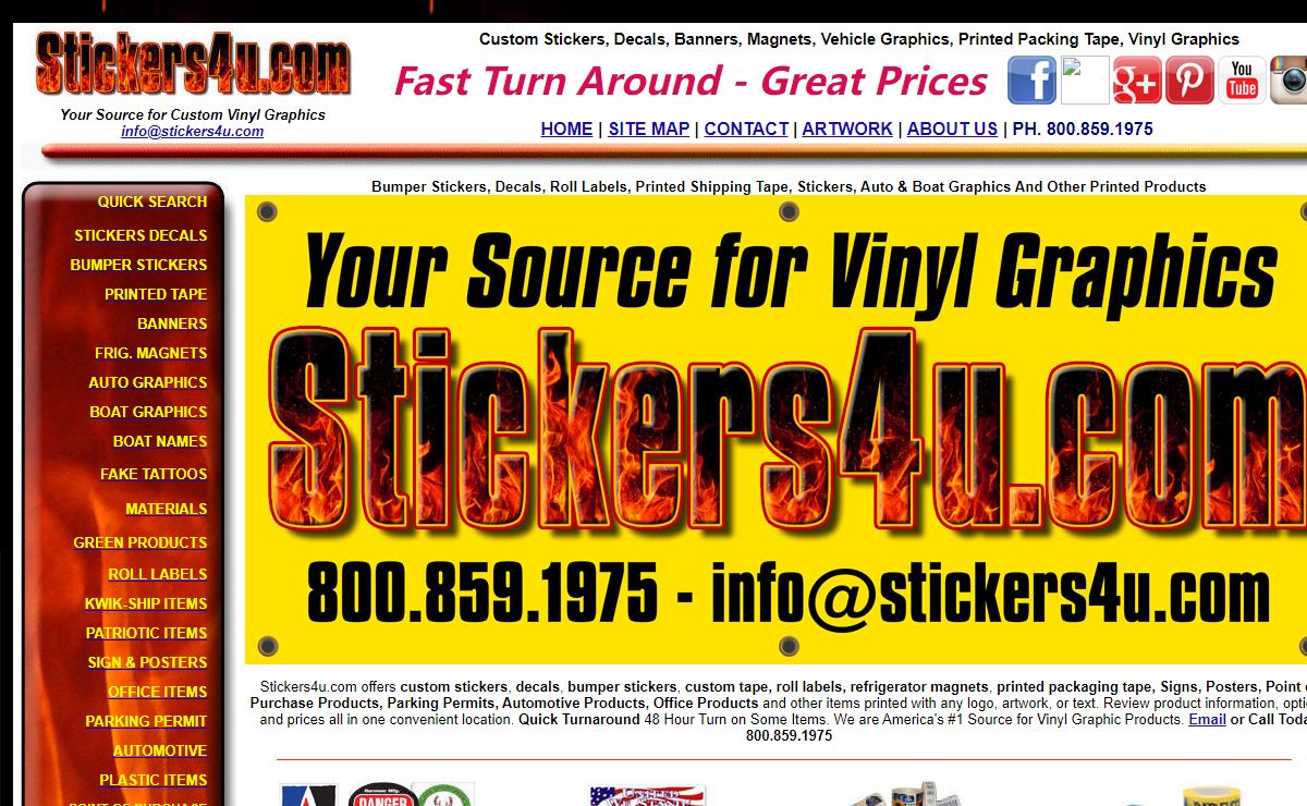 Custom Stickers | Decals | Banners | Bumper Stickers | Printed Packing Tape | Parking Permits | Office Products