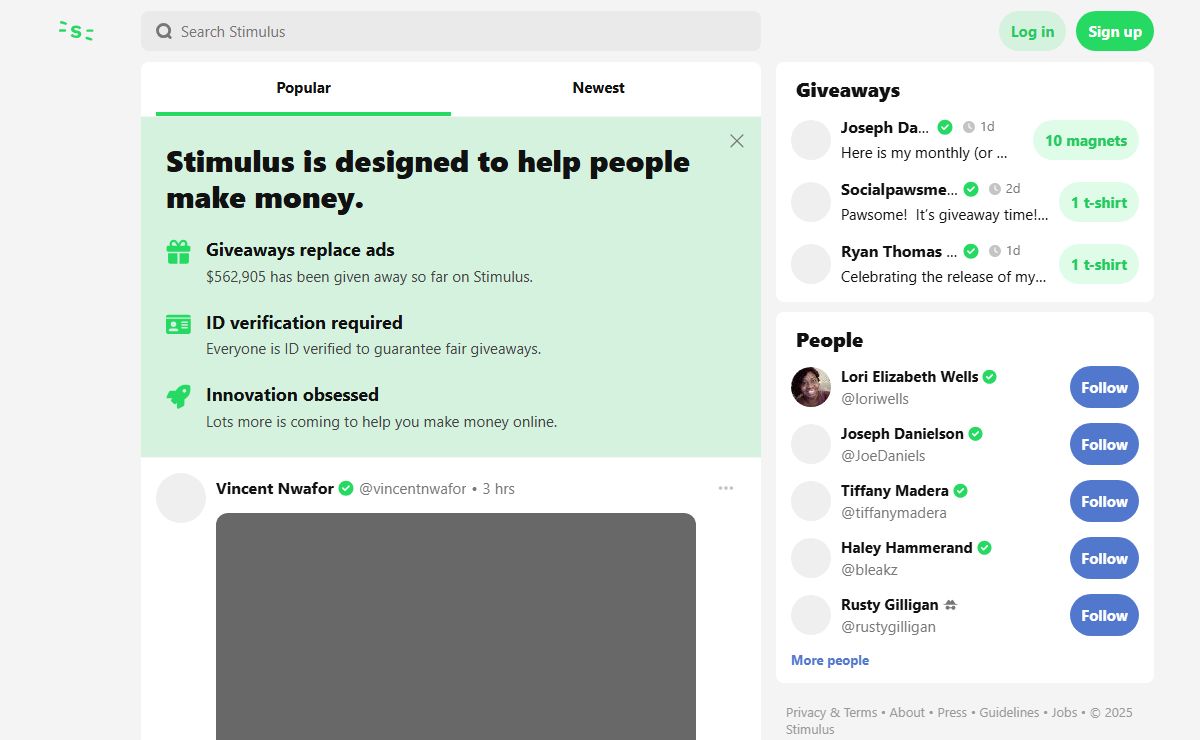 Stimulus. The happy social network.