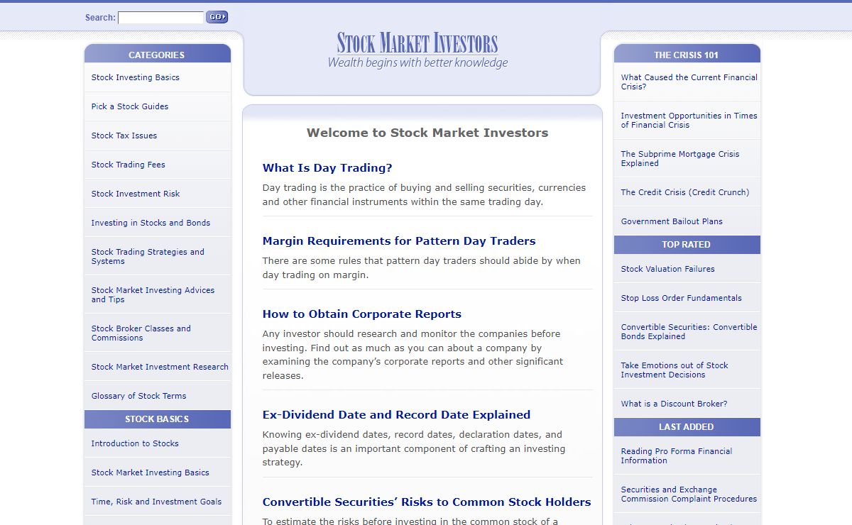 Stock Market Investors - Stock Investing Advices and Tips, Stock Trading Strategy and Systems, Stock Exchange News, Quotes and Stocks Prices