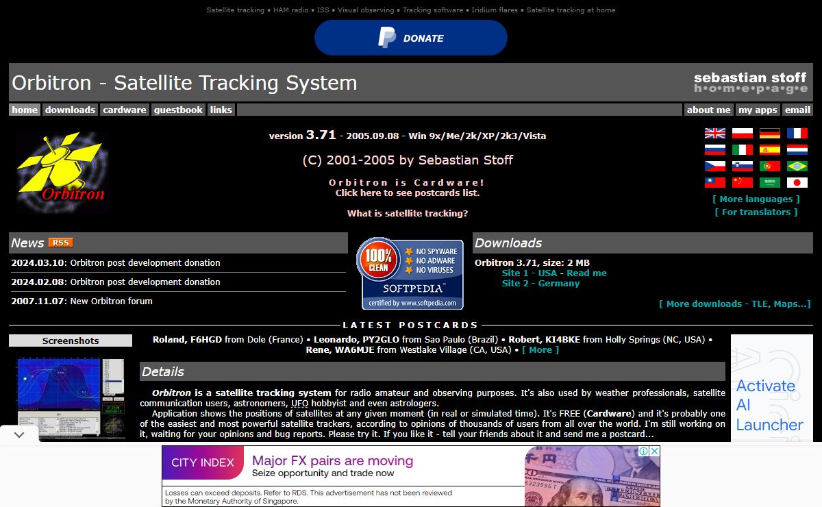 Satellite Tracking System: Orbitron by Sebastian Stoff / Satellite tracking easiest ever!