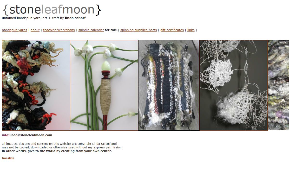 Untamed handspun yarn, art flavored yarns and hand spinning workshops by Linda Scharf! stoneleafmoon.com