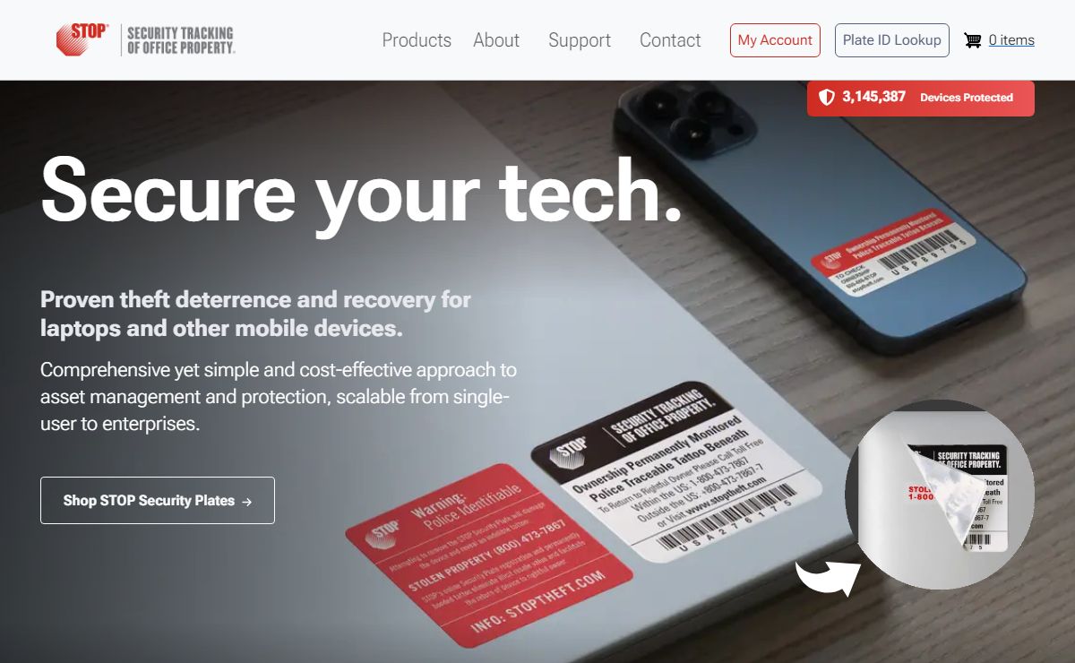 STOP Theft home page | Security Tracking of Office Property