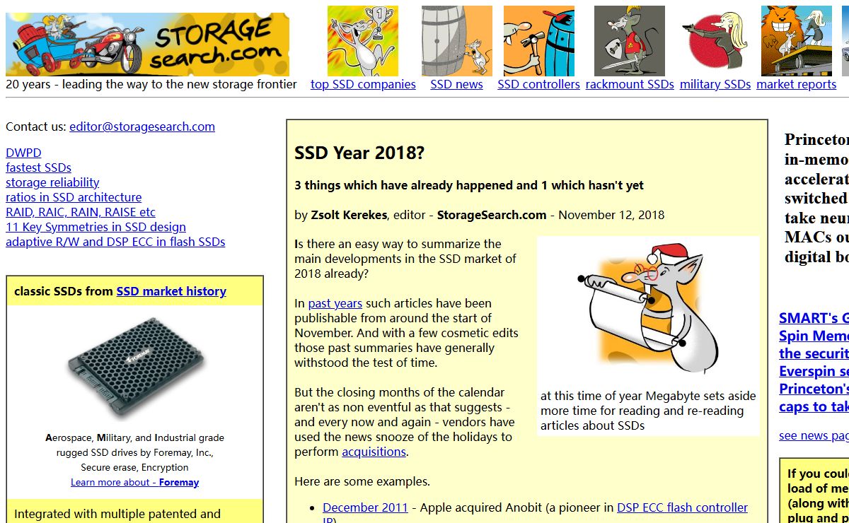StorageSearch.com - leading the way to the new storage frontier since 1998