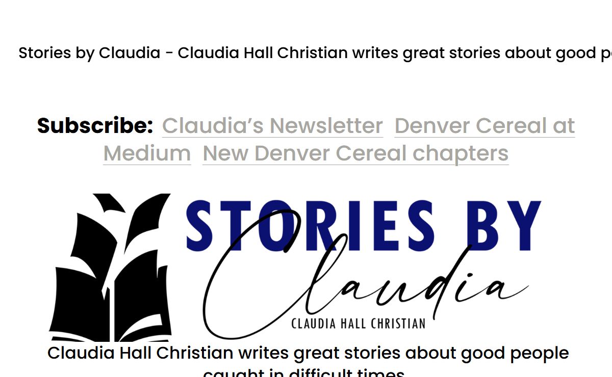 Stories by Claudia - Thrilling Fiction by Claudia Hall Christian