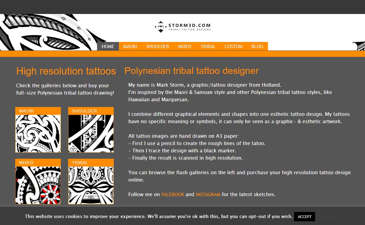 Polynesian, Maori & Samoan tribal tattoo designer Mark Storm