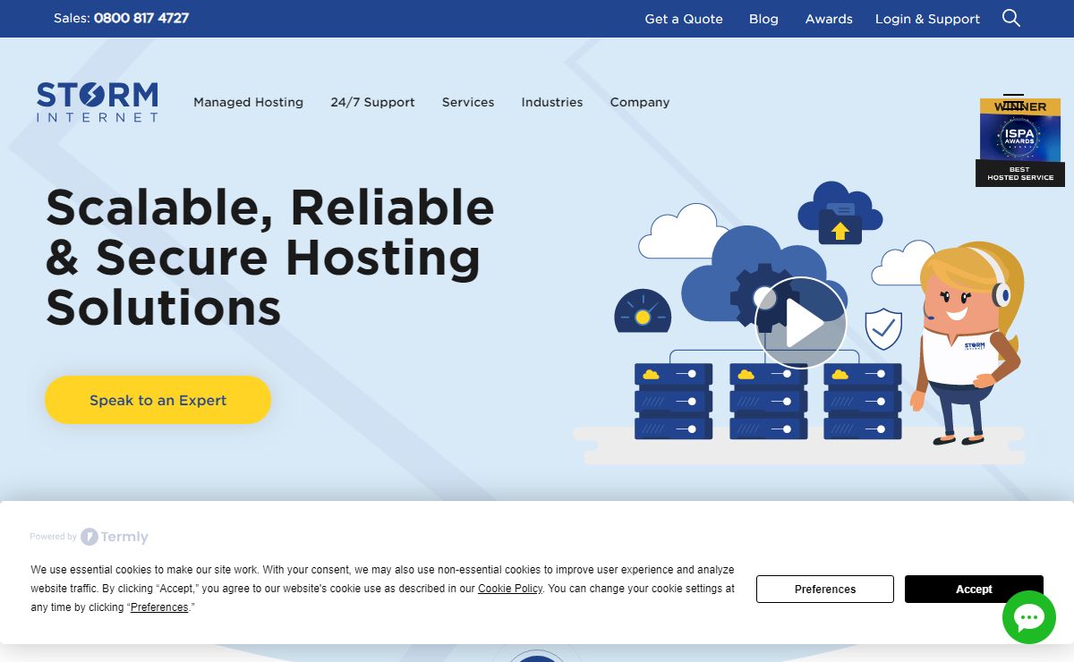 UK Award-Winning Web & Managed Cloud Hosting - Storm Internet