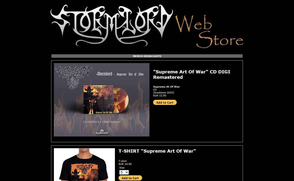 [ S T O R M L O R D - O f f i c i a l W e b s i t e ] - Stormlord merchandising