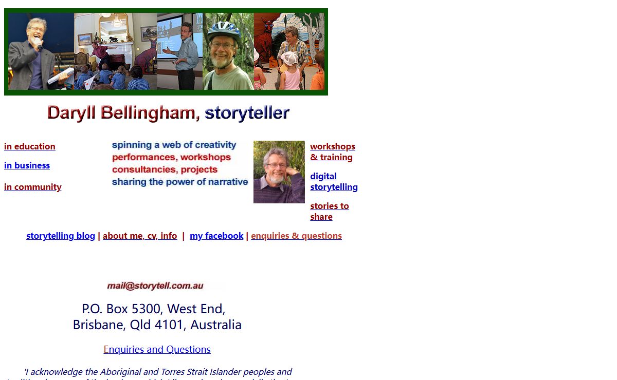 Storytelling in Australia, with Daryll Bellingham, storyteller.