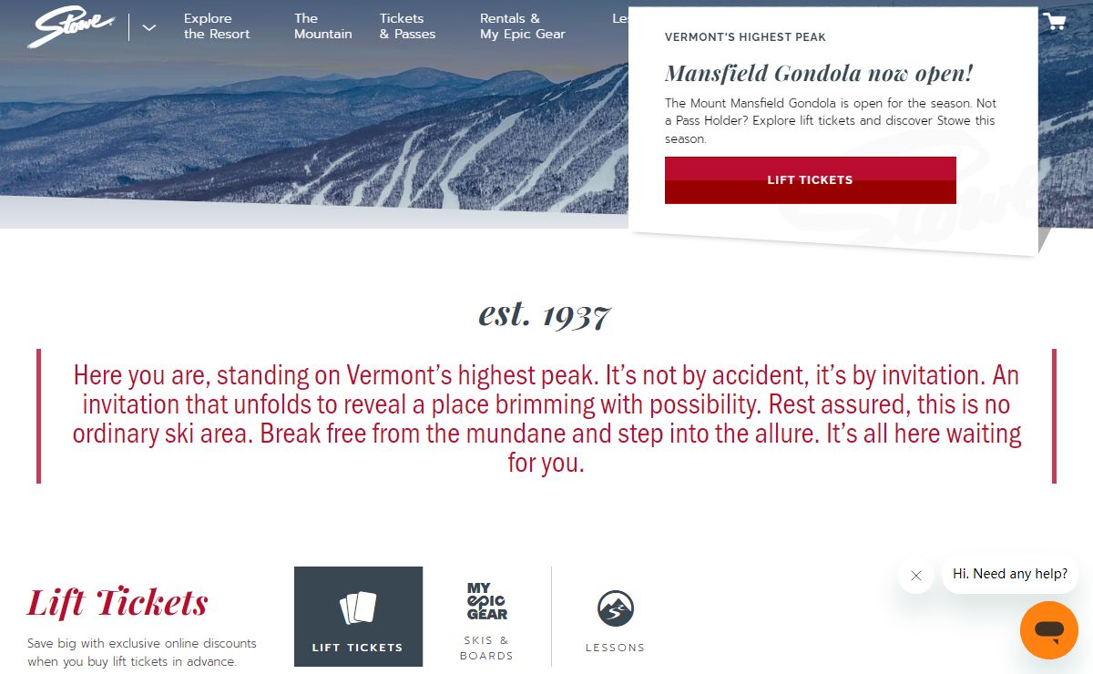 Vermont Skiing & Snowboarding | Stowe