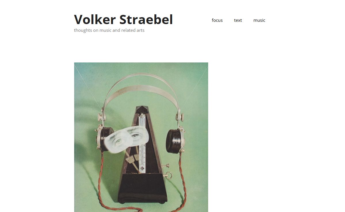 Volker Straebel – thoughts on music and related arts