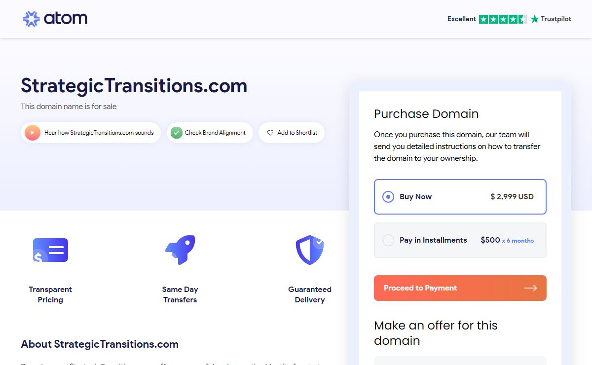 StrategicTransitions.com is for sale