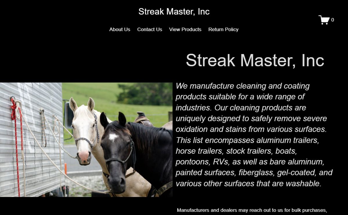Streak Master Aluminum Cleaner - Aluminum Horse Trailer Cleaner - Black Streak Remover