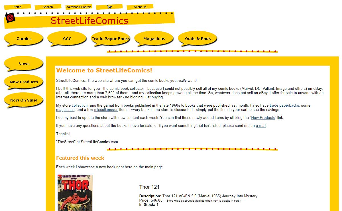 StreetLifeComics.com - The web site where you can get the comic books you really want; no bidding, just buying!